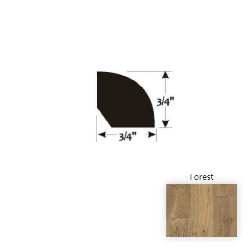 Reserve Forest Hardwood Moulding / Trim - 3/4" X 90" Quarter Round - Wire Brushed