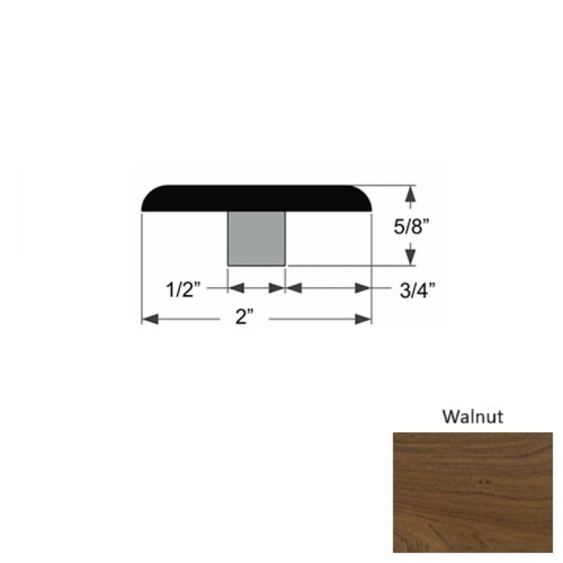 Vinland Walnut Hardwood Moulding / Trim - 2" X 78" T Molding - Urethane