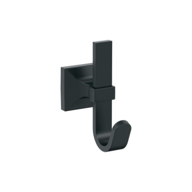 Burbank Zinc Single Prong Decorative Hook - Matte Black - 3 15/16" (100 Mm) Length