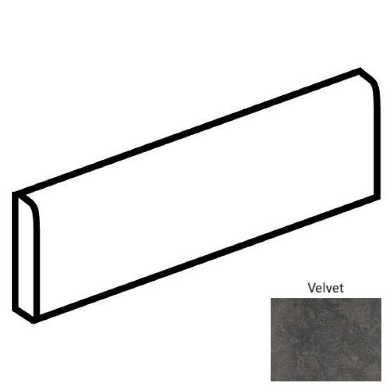 Haddonstone Velvet Porcelain Floor Trim - 3" X 24" Bullnose - Matte