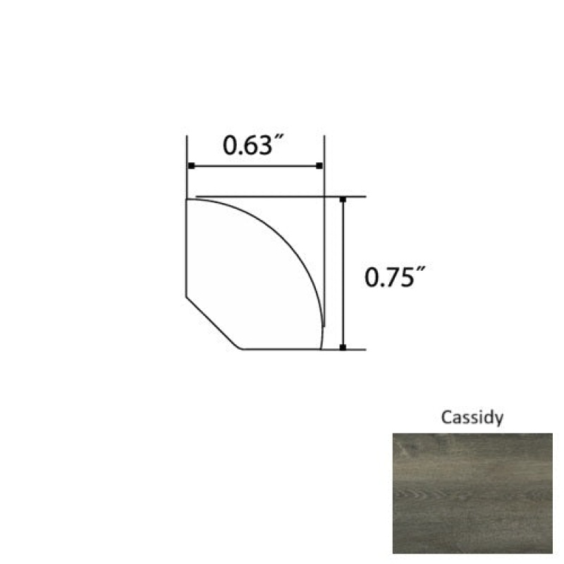 Crystal Cassidy Luxury Vinyl Moulding / Trim - 94" Quarter Round - Mineral Enhanced Uv Coating