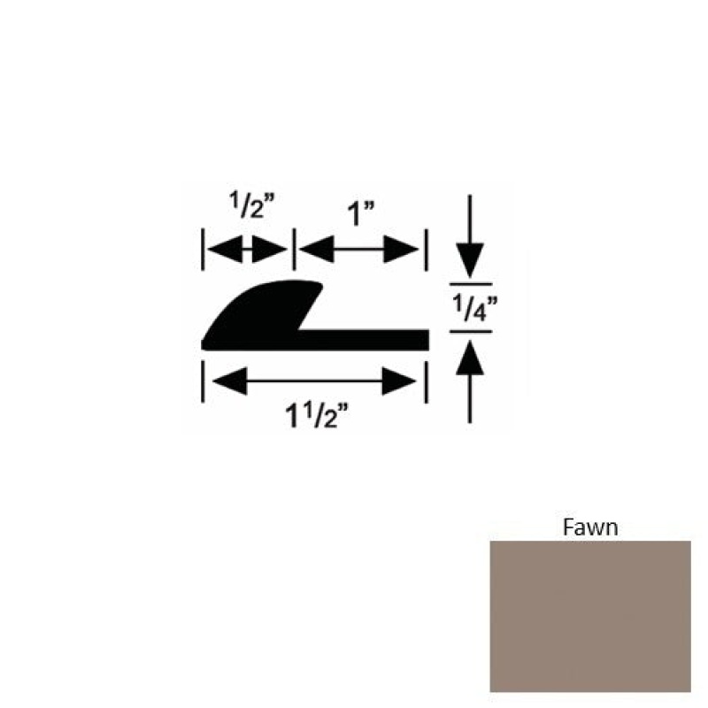 Solid 35 Fawn Rubber Underlap Carpet Edge