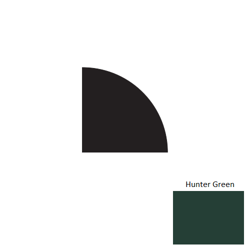 Johnsonite Hunter Green Rubber Moulding / Trim - 3/4" X 8 Ft (96") X 3/4" Millwork Quarter Round - Millwork Quarter Round