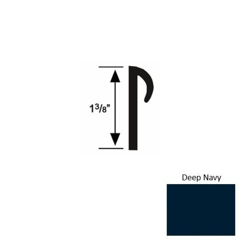 Solid 28 Deep Navy Rubber Carpet Cove Cap Round - 3/16" X 9 Ft (108")