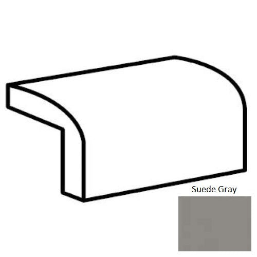 Keystones Unglazed Mosaic Suede Gray Porcelain Floor & Wall Trim - 2" X 2" Cap - Matte