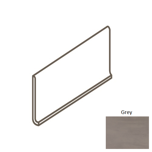 Synchronic Grey Porcelain Floor Trim 6" x 12" Cove Base Matte