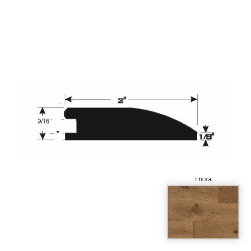 Branche French White Oak Enora Hardwood Moulding / Trim - 90" Reducer - Wire Brushed & Ultra Low Gloss