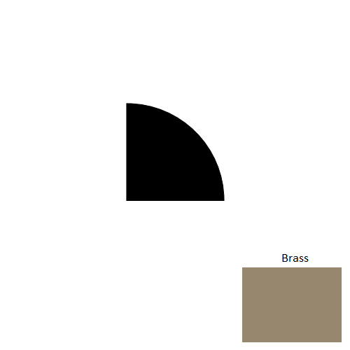 Johnsonite Brass Rubber Moulding / Trim - 1/2" X 8 Ft (96") X 1/2" Millwork Quarter Round - Millwork Quarter Round