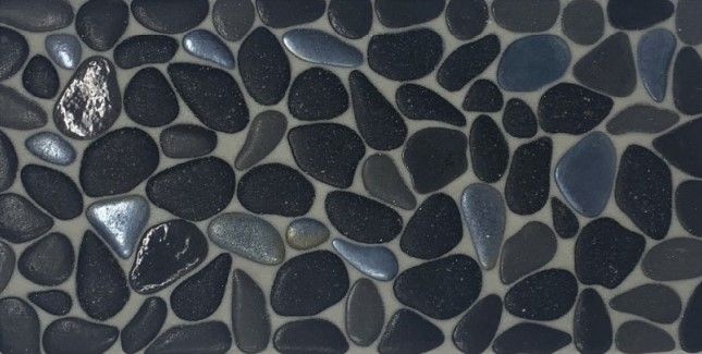 Liquid Rocks Abyss Black Glass Mosaic