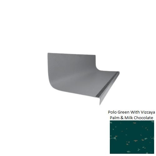 Spextones Polo Green With Vizcaya Palm & Milk Chocolate Type 1975 With Flush Ribbed / Smooth Insert Distinct Designs Rubber - 20 3/8" X 72" Stair Tread - Hammered