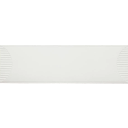 Stencil White Half Moon Ceramic Tile