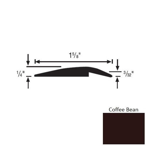 Flextones Coffee Bean Vinyl 156 Underslung Reducer - 1 5/8" X 35 Ft Coils - Thermoplastic