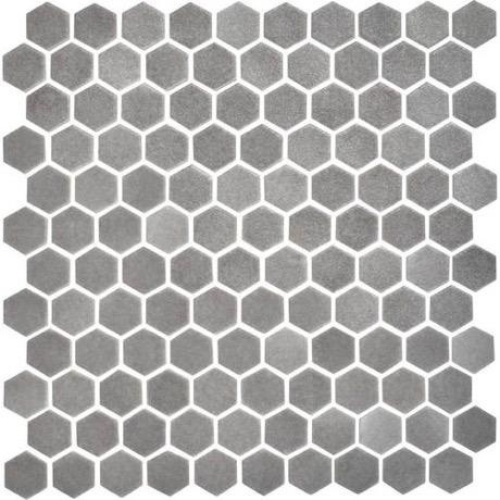 Uptown Glass Matte Frost Moka Glass Mosaic - 1" Hexagon - Matte