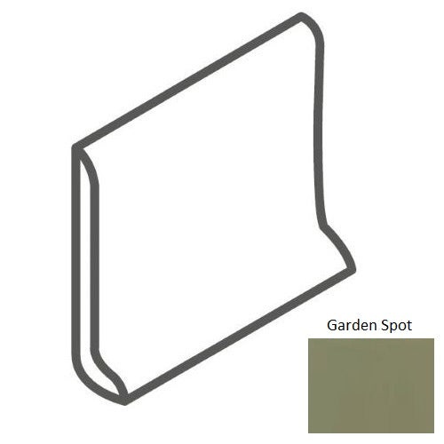 Color Wheel Classic Garden Spot Ceramic Wall Trim - 6" X 6" Sanitary Cove Base Slim Foot - Semi Gloss