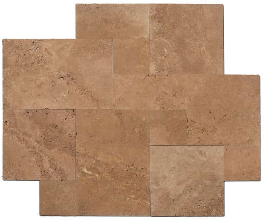 Noche Travertine Pattern - Brushed - Various Sizes, Per Pack: 16 Sqft