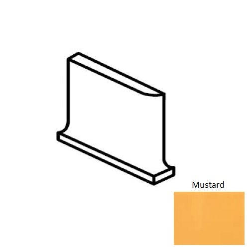 Color Wheel Classic Mustard Ceramic Wall Trim - 6" X 6" Flat Top Cove Base Corner Left - Semi Gloss, Per Pack: 5 Pcs