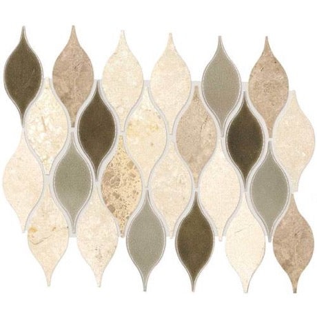 Lumia Leaf Beige Marble & Limestone Mosaic - 2" X 3" Leaf - Polished