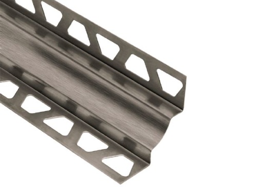 Dilex Ehk Cove Shaped Metal Tile Edging Trim - Brushed Stainless Steel