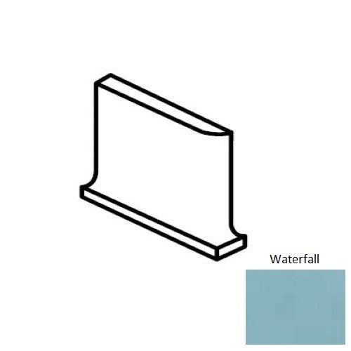 Color Wheel Classic Waterfall Ceramic Wall Trim - 4 1/4" X 4 1/4" Flat Top Cove Base Corner Left - Semi Gloss, Per Pack: 5 Pcs