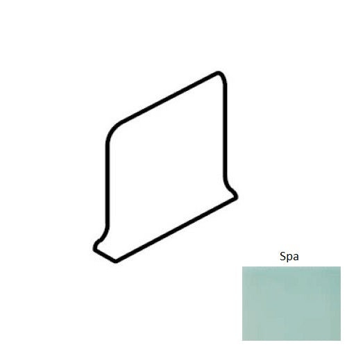 Color Wheel Classic Spa Ceramic Wall Trim - 6" X 6" Sanitary Cove Base Corner Right - Semi Gloss, Per Pack: 5 Pcs