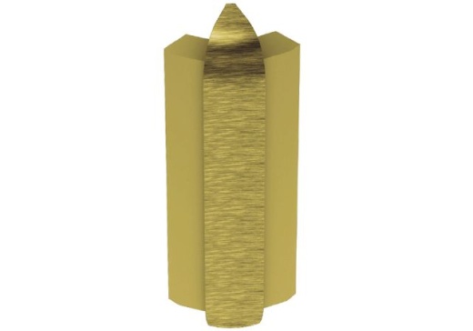 Rondec Step 135 Degree Outside Corner Metal Tile Edging Trim - Brushed Brass Anodized Aluminum