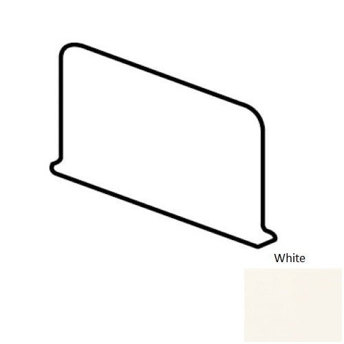 Color Wheel Classic White Ceramic Wall Trim - 4 1/4" x 6" Semi Gloss Sanitary Cove Base Corner Left