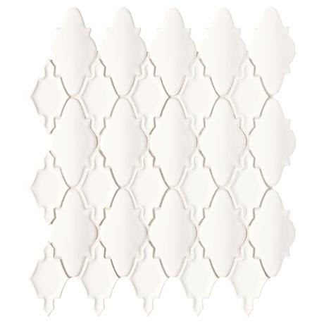 Serliana White Porcelain Mosaic - Morrocan Arabesque - Glossy, Per Pack: 9.7