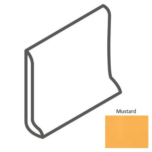 Color Wheel Classic Mustard Ceramic Wall Trim - 6" X 6" Sanitary Cove Base Slim Foot - Semi Gloss, Per Pack: 5 Pcs