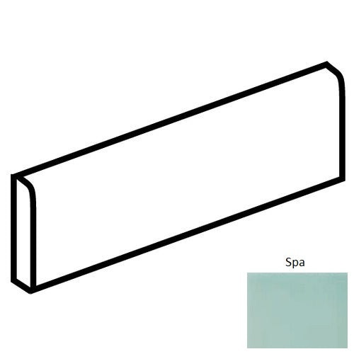 Color Wheel Classic Spa Ceramic Wall Trim - 2" X 6" Bullnose 6" Side - Semi Gloss, Per Pack: 5 Pcs