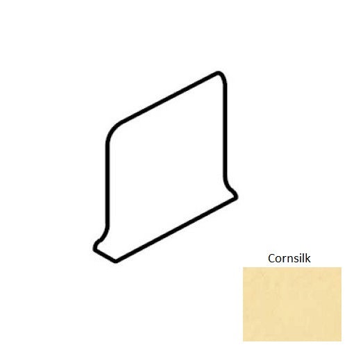 Color Wheel Classic Cornsilk Ceramic Wall Trim - 6" x 6" Sanitary Cove Base Corner Right