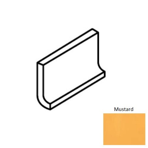 Color Wheel Classic Mustard Ceramic Wall Trim - 3" X 6" Flat Top Cove Base - Semi Gloss, Per Pack: 5 Pcs