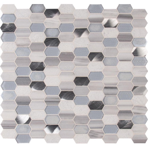 Decorative Blends Harlow Mixed Mosaic - Picket Fence - Mixed, Per Pack: 9.9 Sqft
