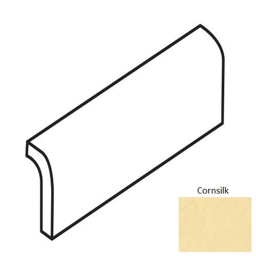Color Wheel Classic Cornsilk Ceramic Wall Trim - 2" X 6" Radius Bullnose - Semi Gloss