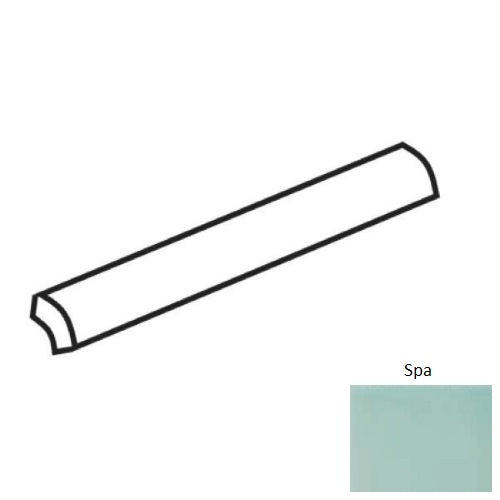 Color Wheel Classic Spa Ceramic Wall Trim - 3/4" X 6" Quarter Round - Semi Gloss, Per Pack: 5 Pcs