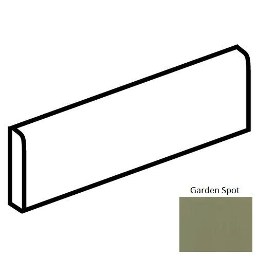 Color Wheel Classic Garden Spot Ceramic Wall Trim - 2" X 6" Bullnose 6" Side - Semi Gloss, Per Pack: 5 Pcs