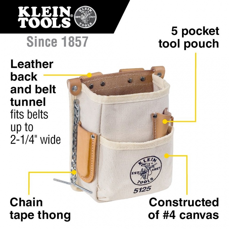 Klein Tools 5-Pocket Canvas Tool Pouch