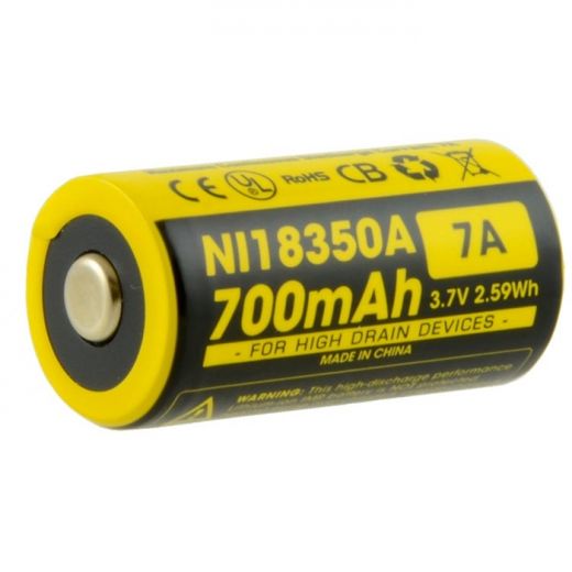 Nitecore Ni18350a 700Mah IMR 18350 Li-Mn Battery
