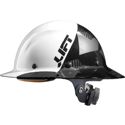 Lift Dax Carbon Fiber Full Brim 50-50 White/Camo Hard Hat