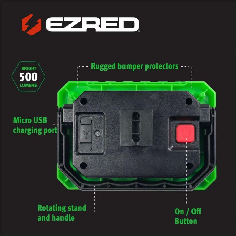 Ez Red Rechargeable Cob Led Work Light, Green
