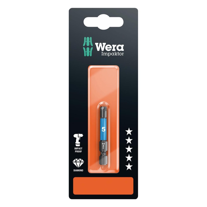 Wera Metric Impaktor Hexplus 5 X 50 Mm Bit – 1/4″ Drive