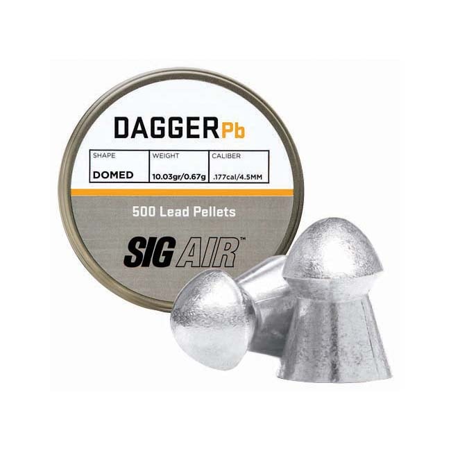 Sig Sauer .177Cal Dagger Domed Pellets – 10.03 Grain (500 Count)