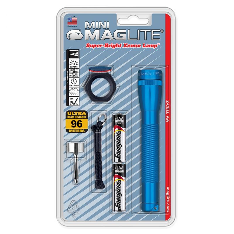 Maglite Xenon 2-Cell Aa Flashlight Combo Pack, Blue