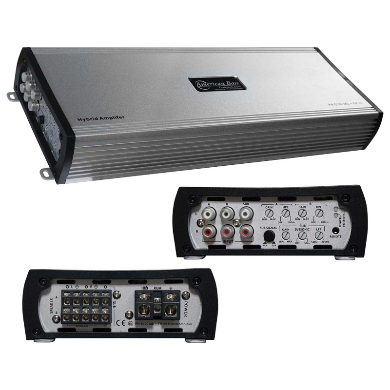 American Bass 5 Channel Amplifier, 1080 Watts Max