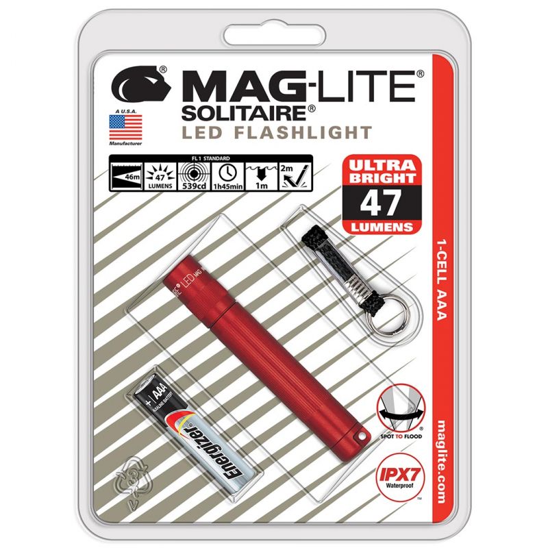 Maglite Led 1-Cell Aaa Solitaire Flashlight, Red