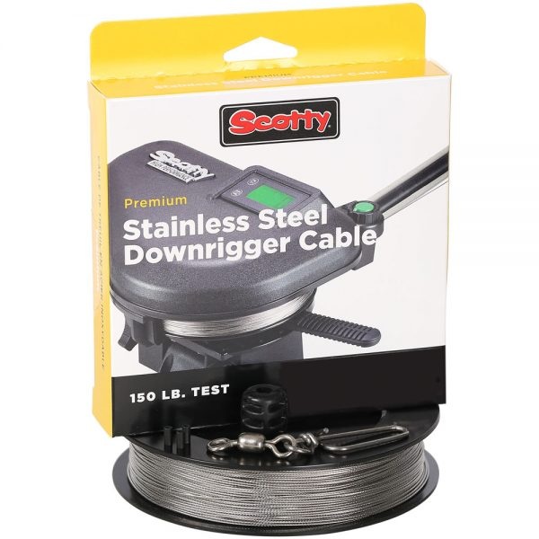Scotty Premium Stainless Steel Downrigger Cable, 400′ Spool, 150Lb. Test