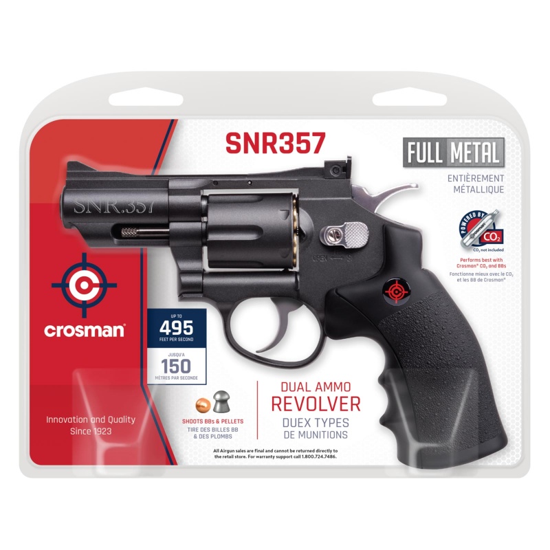Crosman “Snub Nose Revolver” All Metal .177Cal Co2 Powered Bb/Pellet Revolver