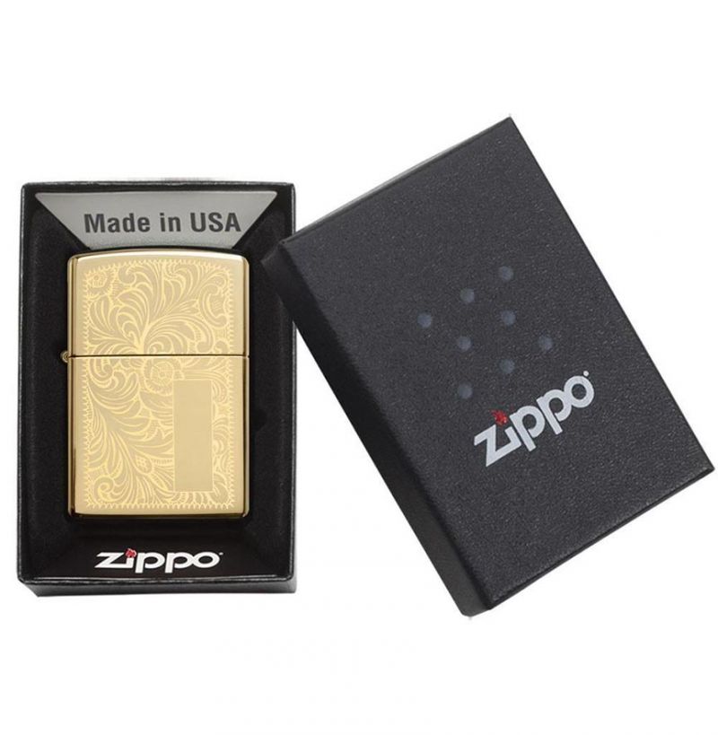 Zippo Windproof Lighter Venetian, High Polish Brass