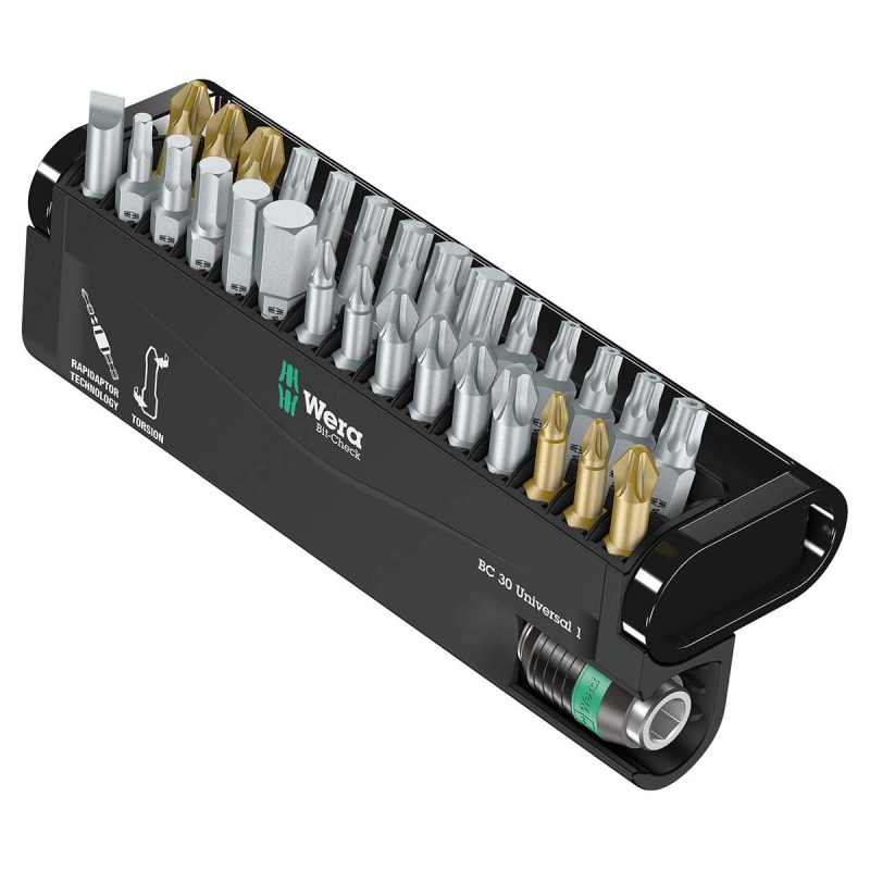 Wera Bc Universal Rapidaptor Bit-Check (30-Piece Set)