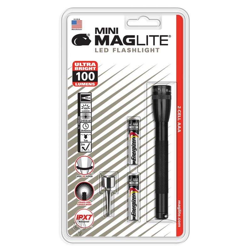 Maglite Led 2-Cell Aaa Mini Flashlight, Black
