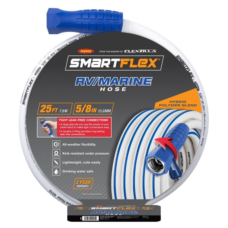 Smartflex® Rv/Marine Hose, 5/8″ X 25′, 3/4″ – 11 1/2 Ght Fittings
